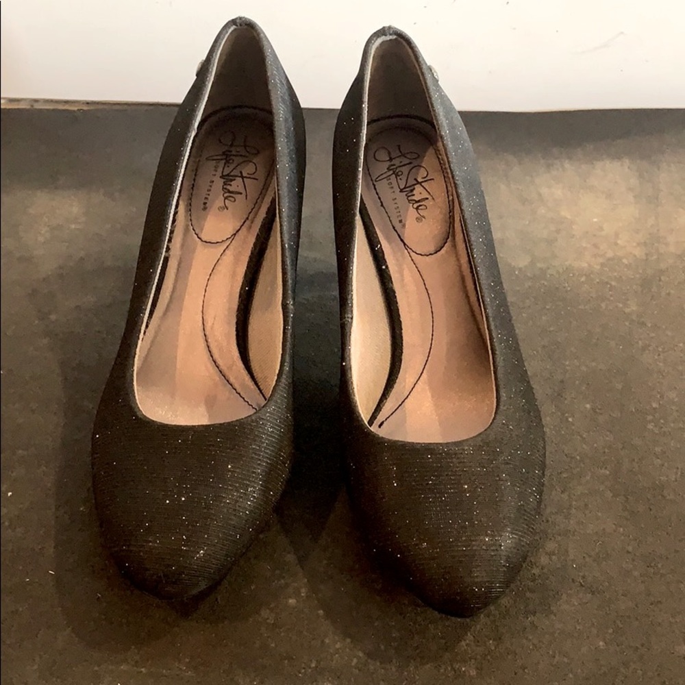 Life Stride sparkly black heels